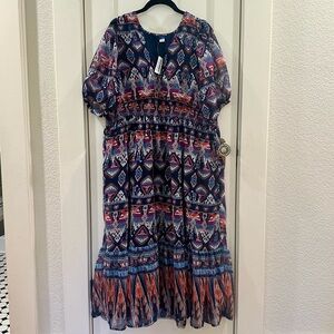 Old Navy Multicolor Geometric Dress NWT, Size XL